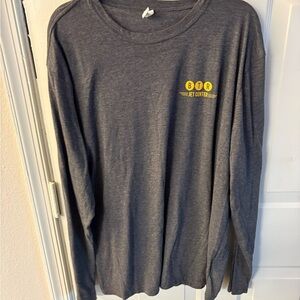 BRT JET CENTER GRAPHIC TEEGray Long Sleeve Shirt with Yellow Logo